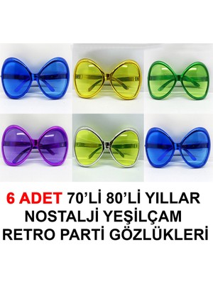 Marsilyan Yeşilçam Retro Parti Gözlükleri 6 Adet