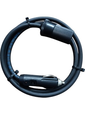Geseus Araç Çakmaklık Uzatma Kablosu 12-24 Volt 16 Amper 2 X1,5mm Ttr Bakır 1 Mt-Siyah