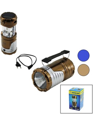 Marsilyan 2ın1 1W+12LED Solar - Fiş Şarjlı Löküs Model Kamp Lamba Fener-Powerbankplastik Tutma Kulp (522