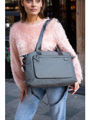 Sanmorris Sn 6019 Kadın Suya Dayanıklı Paraşüt Kumaş  El Omuz Çantası Kol Çantası Çapraz Çantası