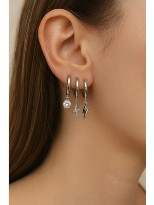 Paslanmaz Çelik Zirkon Taşlı Küpe