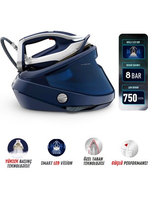 Tefal 8.1 Bar Yüksek Basınçlı Kireç Önleyicili Buhar Kazanlı Ütü - 3000W Turbo Güç, %99.9 Hijyen, Durilium Airglide Taban