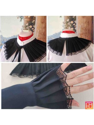 Firuz Rukye Kadın Pilili Yakalık ve Kolluk Takımı