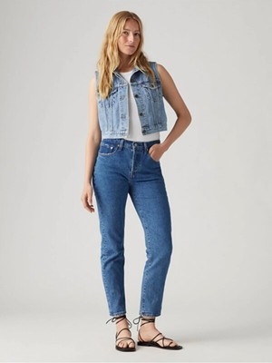Levi's 501 Regular Fit Yüksek Bel Kadın Cropped Jeans Denim Pantolon A7739-0007 Desenli