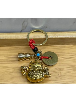 Marsilyan Metal Şans ve Bereket Kedisi Anahtarlık Model 1