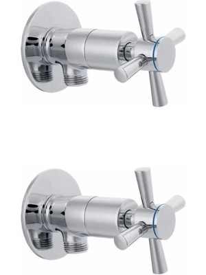 Marsilyan 2 Li Artı Aç Kapa 4 Kollu Krom Çevirveli Taharet Musluğu