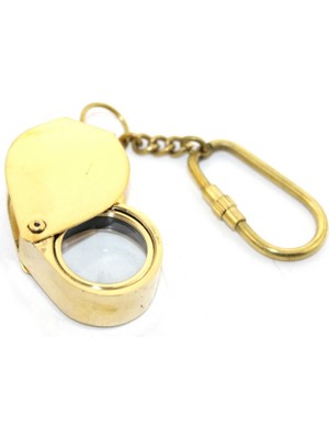 Marsilyan Pirinç Büyüteç Anahtarlık Model 2