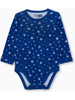Hellobaby Erkek Bebek Uzun Kol Body Interlok Çıtçıtlı Yaka Uzun Kol