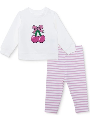 Hellobaby Kız Bebek Yenidoğan Sweatshirt-Patiksiz Alt Iki Iplik Bisiklet Yaka Uzun Kol