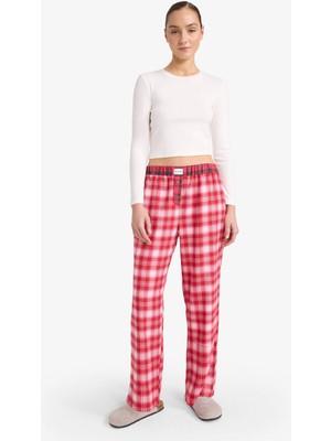 DeFacto Regular Fit Flanel Kareli Pijama Altı G1603AX25WN
