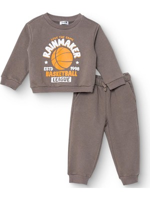 Hellobaby Erkek Bebek Eşofman Takımı Üç Iplik Bisiklet Yaka Uzun Kol Ribanalı Paça