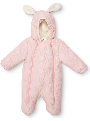 Midimod Kız Bebek Astronot Tulum Polyester Kapüşonlu Yaka Uzun Kol Patikli Paça