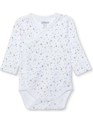 Tiffany Kız Bebek Zıbın Body Interlok V Yaka Uzun Kol