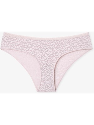 Penti Bej Dantelli Çiçek Desenli Normal Bel Hipster Külot