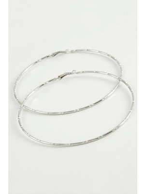 TE Dükkan Buğz Noktalı Metal Halka Küpe 8-9-10 cm