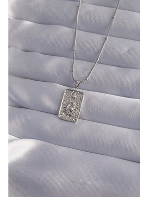 Claris 316L Çelik Zincir Gümüş Renk Lazer İşlemeli Göz Figür Tarot Kolye