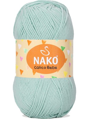 1 Adet Calico Bebe Pamuklu Bebek ve Battaniye Örgü Ipi 13281 Su Yeşili