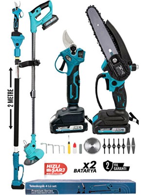 Kimmeer Plus KİMMEER PLUS 21 V Güçlü Akülü Budama Seti Elektrikli Kesme Şekli ile Hızlı Performans