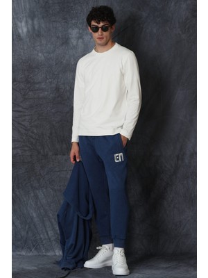 Lufian Blend Erkek Uzun Kol Tişört Kırık Beyaz