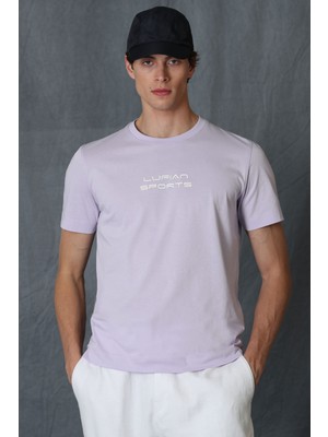 Lufian Tony Modern Grafik T- Shirt Lila