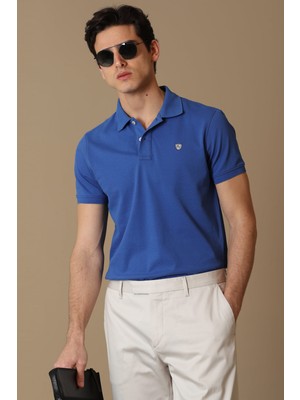 Lufian Laon Spor Polo Yaka Erkek Tişört Saks