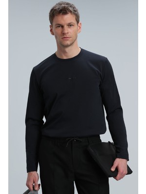 Lufian Moss Erkek Uzun Kol Tişört Siyah