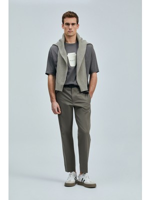 Lufian Omen Modern Grafik T- Shirt Kahverengi