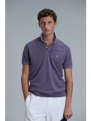 Lufian Vernon Smart Erkek Polo Tişört Mor