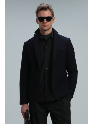 Lufian Haly Spor Erkek Blazer Ceket Slim Fit Lacivert