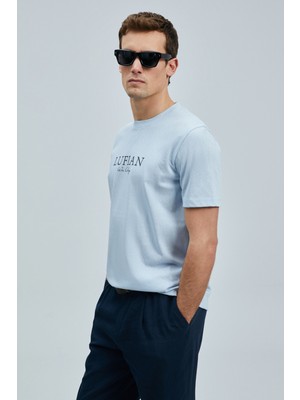 Lufian Love Modern Grafik T- Shirt Mavi