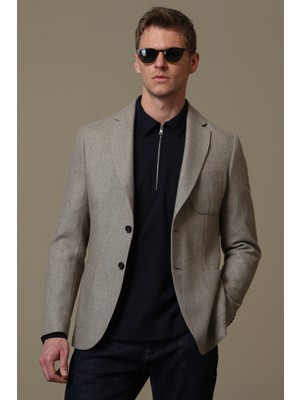 Lufian Gabrıel Spor Erkek Blazer Ceket Slim Fit Deve Tüyü