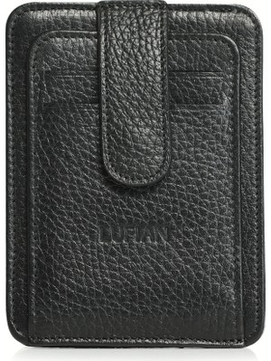 Lufian Taylor Erkek Deri Kartlık Siyah
