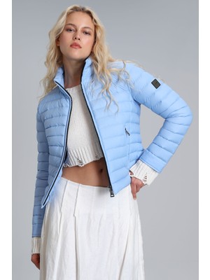 Lufian Mary Kaz Tüyü Kadın Mont Mavi