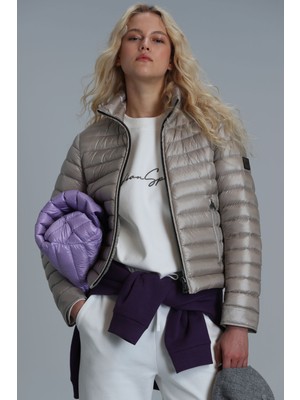 Lufian Mary Kaz Tüyü Kadın Mont Bej