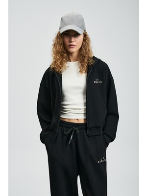 Lufian Cara Kadın Örme Sweatshırt