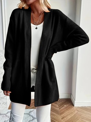 Meğdaix Kadın Uzun Kollu Önü Açık Triko Hırka