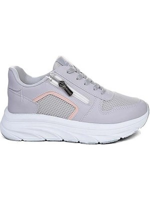 Mergenshoes Acp Buz Pudra Fermuar Bağcıklı Kadın Spor Ayakkabı