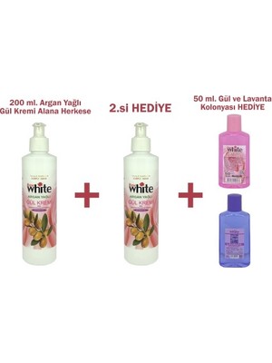Rose White Hediyeli Ürün!! 200 Ml. Argan Yağlı Gül Kremi Alan Herkese