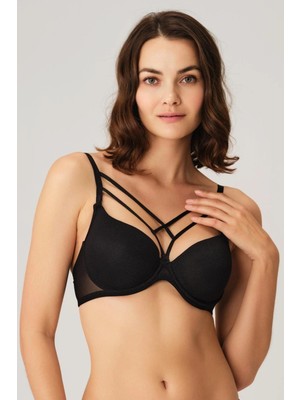 Aria's Closet Arias Closet Balenli Desteksiz Dolgusuz Askıları Çıkabilen Yaka Detaylı T-Shirt Sütyeni