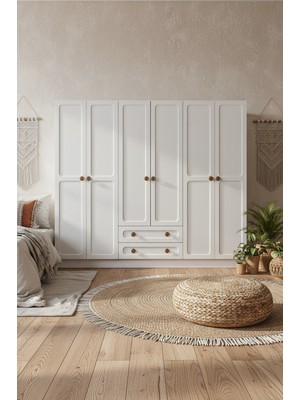 PlatinReyon 6 Kapak 2 Çekmece Gardırop