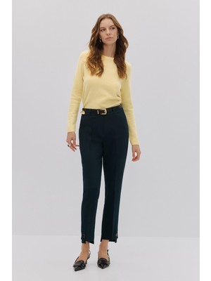 SHN Paçası Düğme Detaylı Straıght Fıt Pantolon