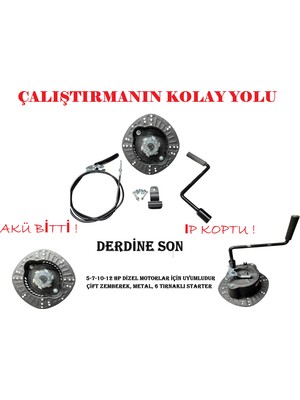 Dalaz Gold Moto 186F Dizel  Uyumlu Marşlı,kurmalı Starter