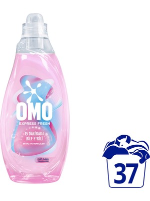Omo Express Fresh Sensitive 37 Yıkama Sıvı Çamaşır Deterjan Beyaz & Renkliler Hipoalerjenik Ferahlık