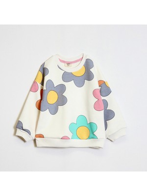 Ozzy Kids Kız Çocuk Çiçek Desenli Sweatshirt