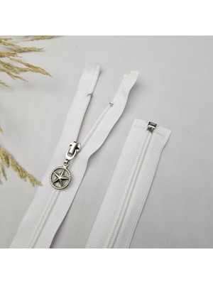 Kaf Kumaş Yıldız Elcikli Açık Uçlu Fermuar | Naylon Dişli Fermuar