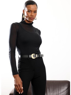 5in1Canpolat Siyah Atletli Transparan Ikili Set 071790