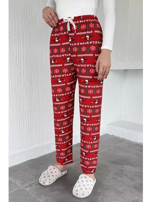 Gülseli Desenli Bel Lastikli Pijama Altı P-00019140