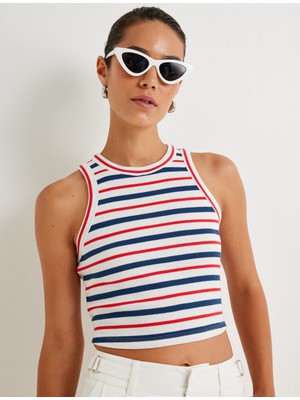 Koton Halter Yaka Crop Atlet Pamuklu