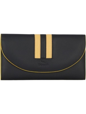 Bueno Shoes Siyah Sarı Deri Kadın Cüzdan 01WC2011 01WC2011