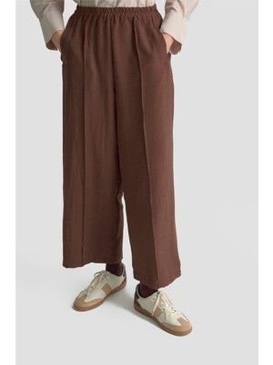 Armine Önü Dikişli Pantolon 25KD1004 Kakao